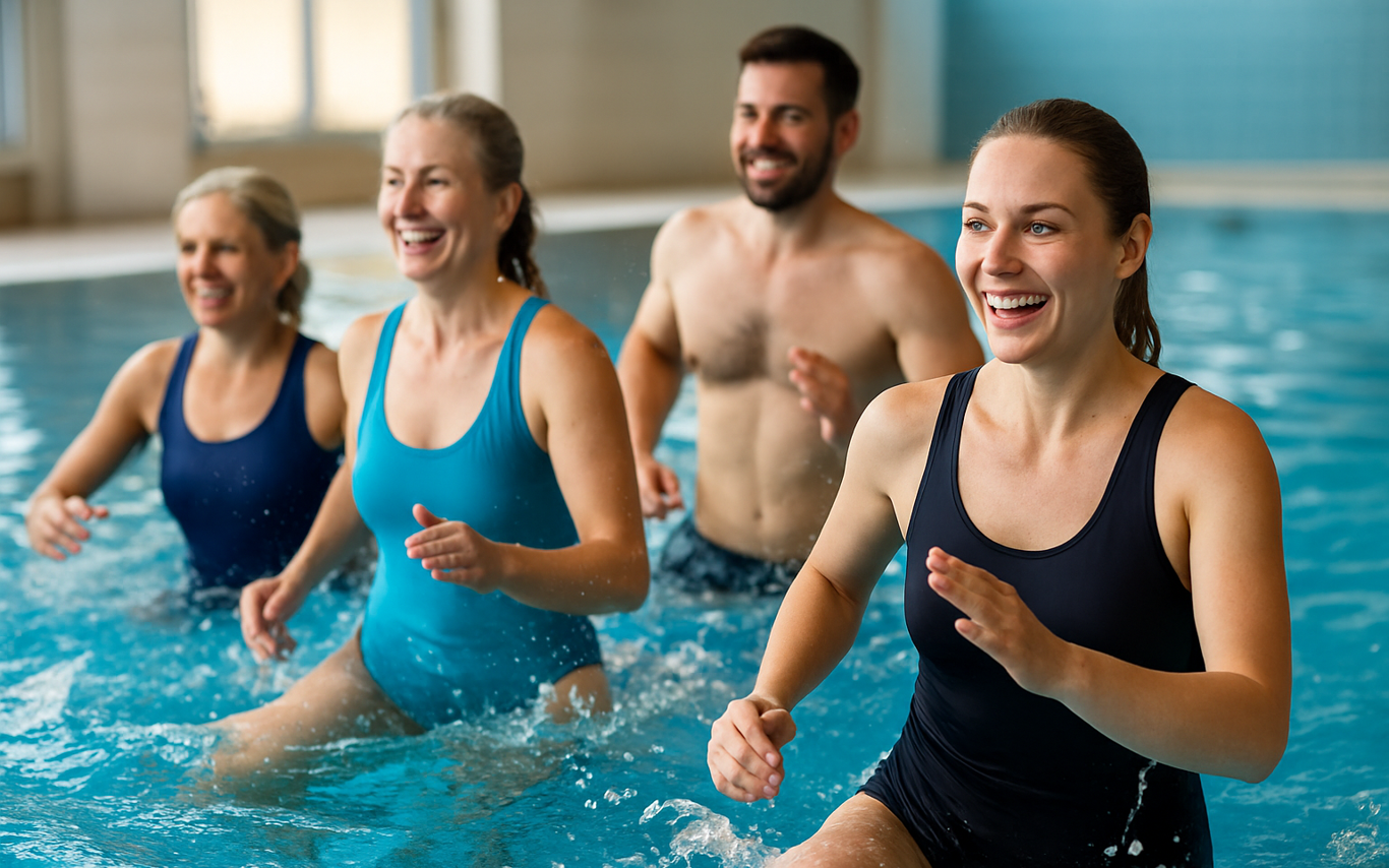 Illustration træning i vand